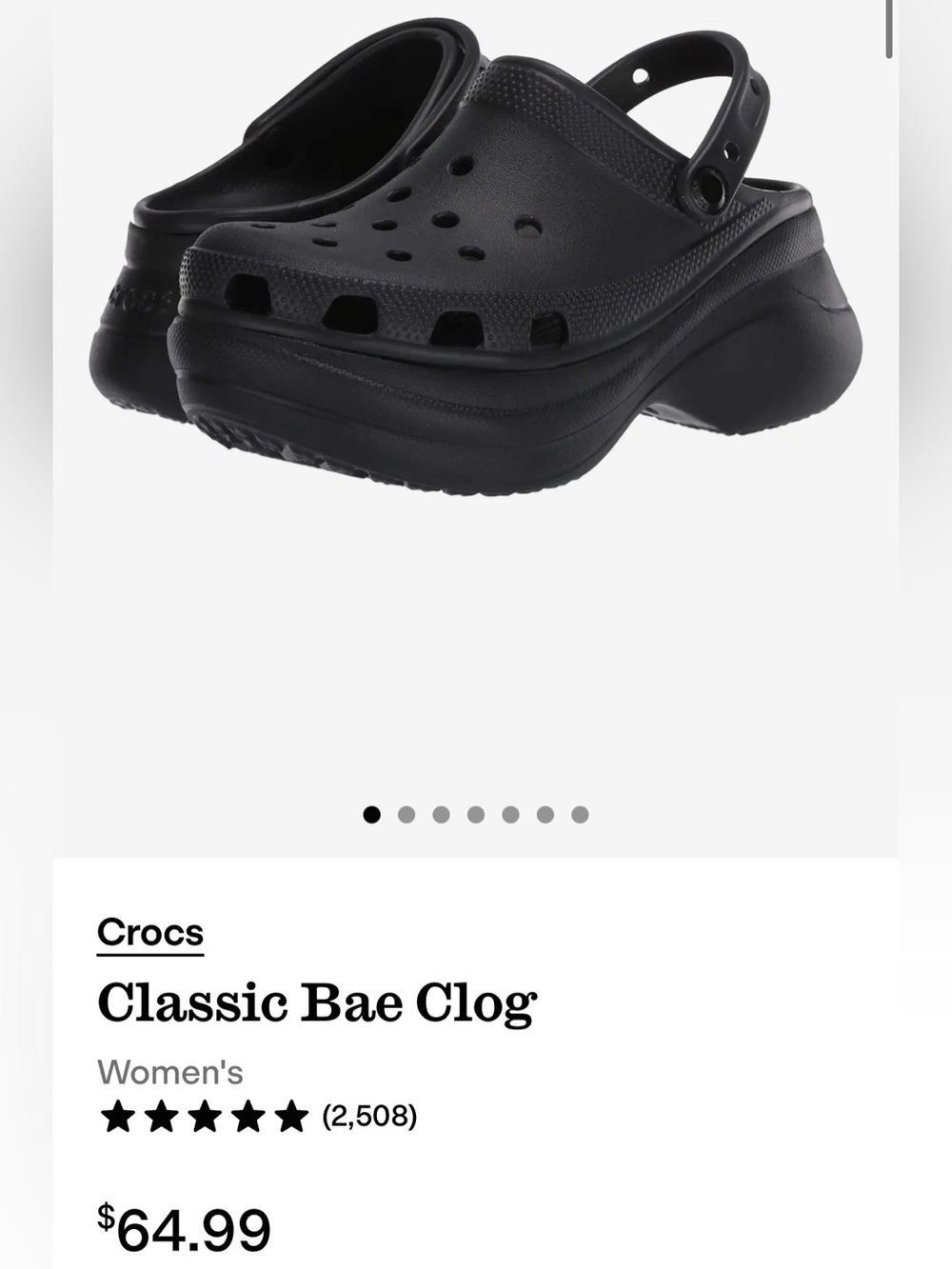 CROCS Platform Clog in Black - Picture 6 of 6